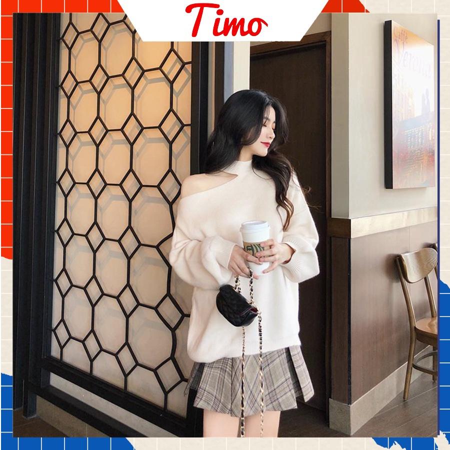 Áo khoét vai, áo lệch vai nữ đẹp tay dài form áo rộng kiểu xẻ vai style Hàn Quốc cá tính siêu xinh AO008