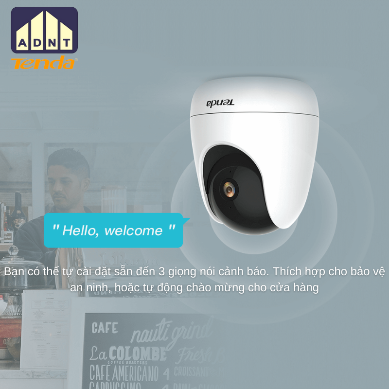 Camera wifi full HD 1080P xoay 360°CP3 2MB Tenda hàng chính hãng