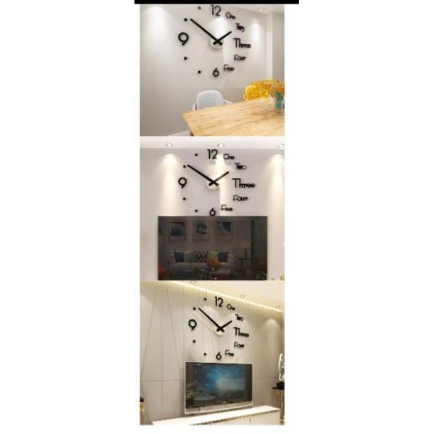 Đồng hồ dán tường 3D DIY phong cách hiện đại