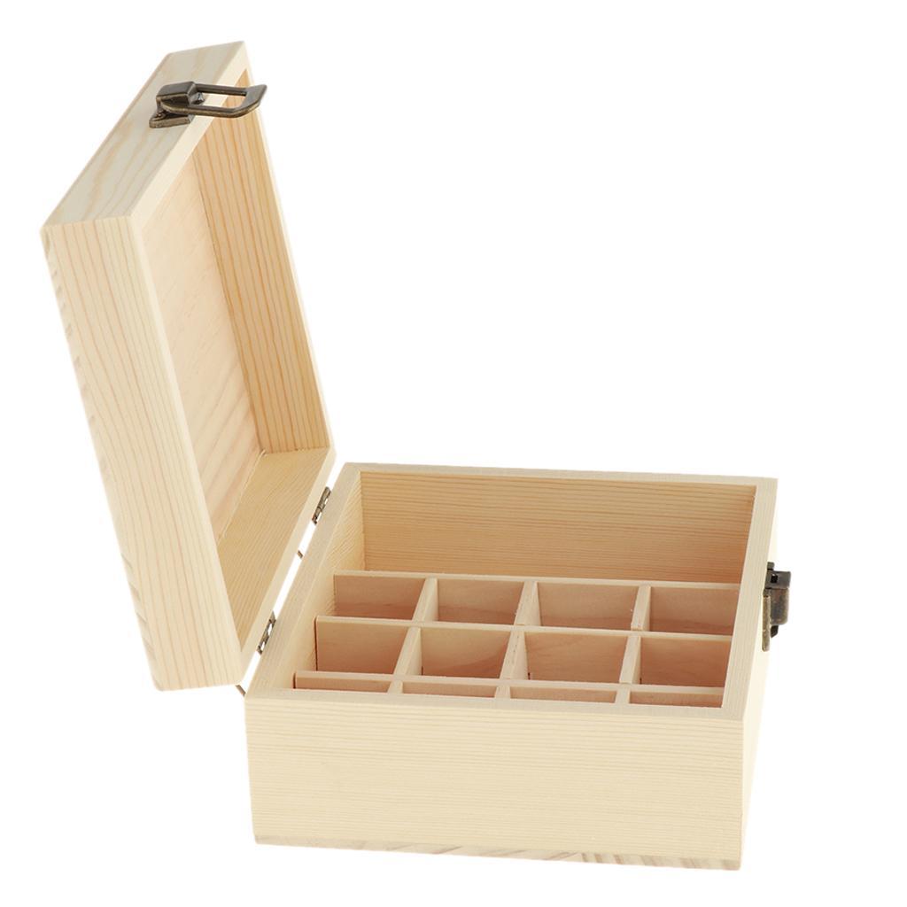 12 Slots 15ML Wooden Box Storage Case Essential Oil Perfume Display Holder