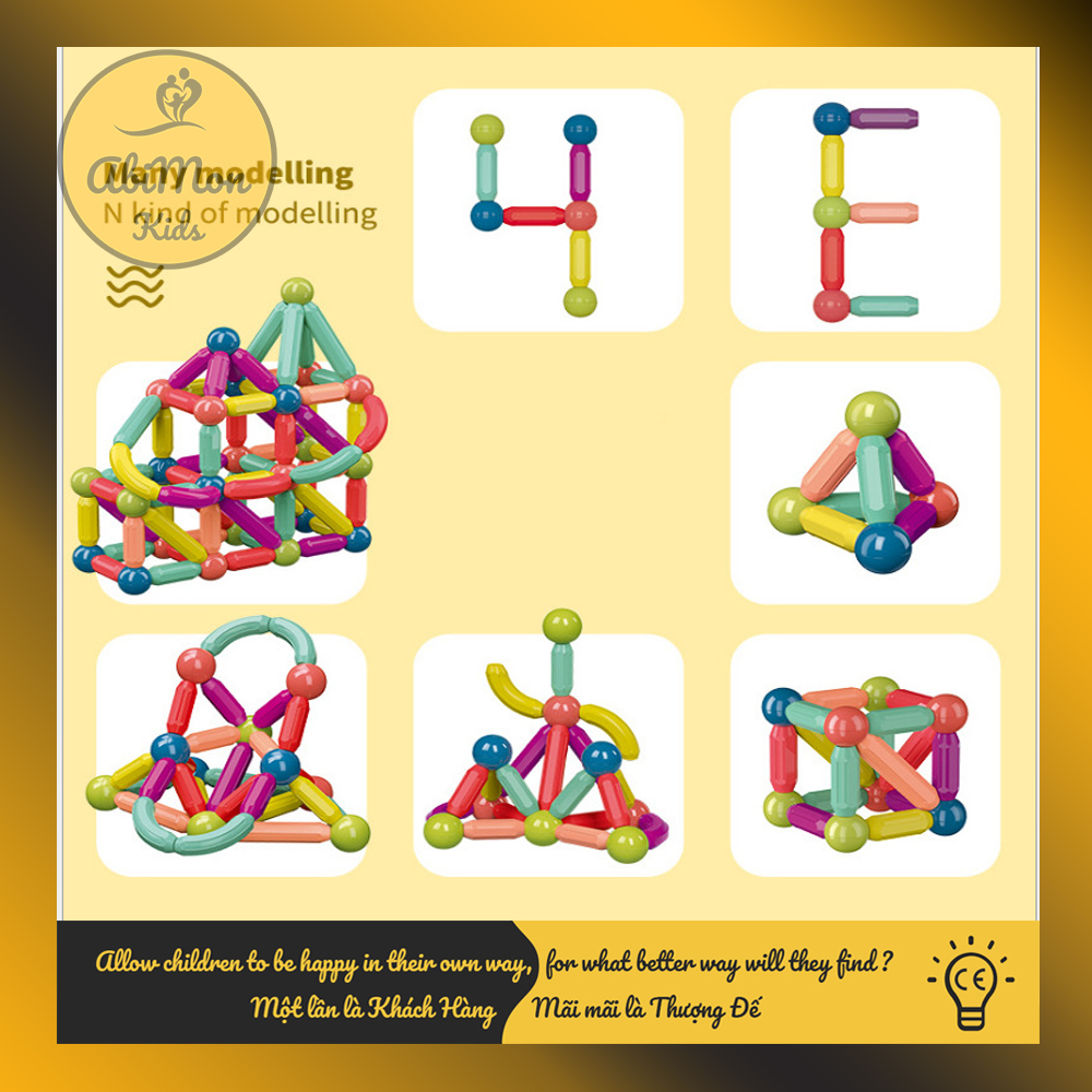 Bộ Xếp Hình Nam Châm Cho Bé || Montessori cao cấp || Đồ chơi Gỗ - Giáo dục - An toàn - Thông minh