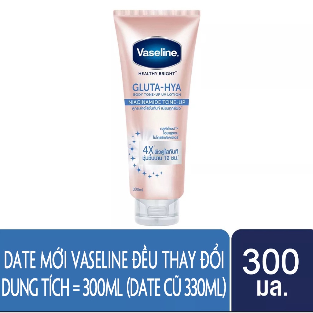 Sữa Dưỡng Thể Giúp Sáng Da Vaseline Nâng Tông Gấp 4 Lần Gluta-Hya Niacinamide Tone-up 300ml