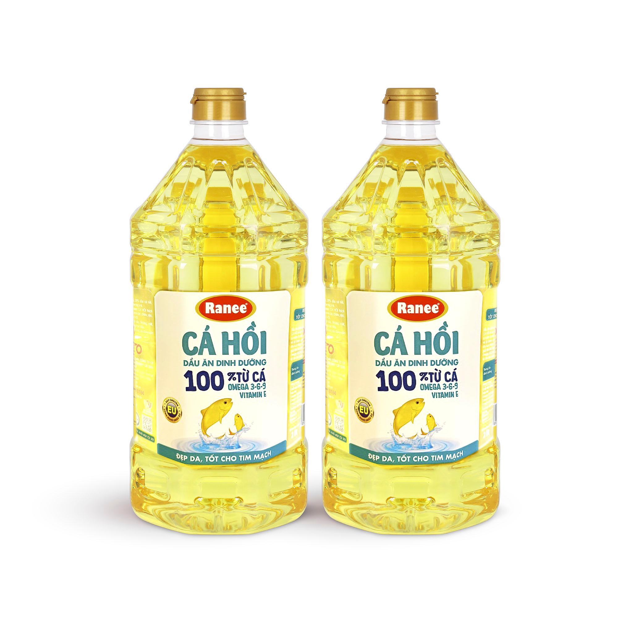 Combo 2 chai dầu ăn Ranee CÁ HỒI 2 lít
