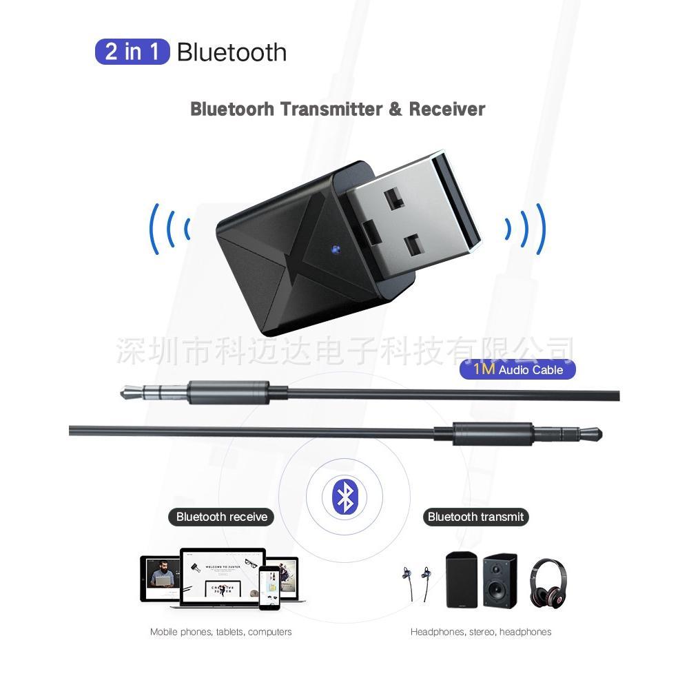 2019 bộ thu phát USB Bluetooth mới Bộ điều hợp âm thanh không dây 2 trong 1 5.0 TV