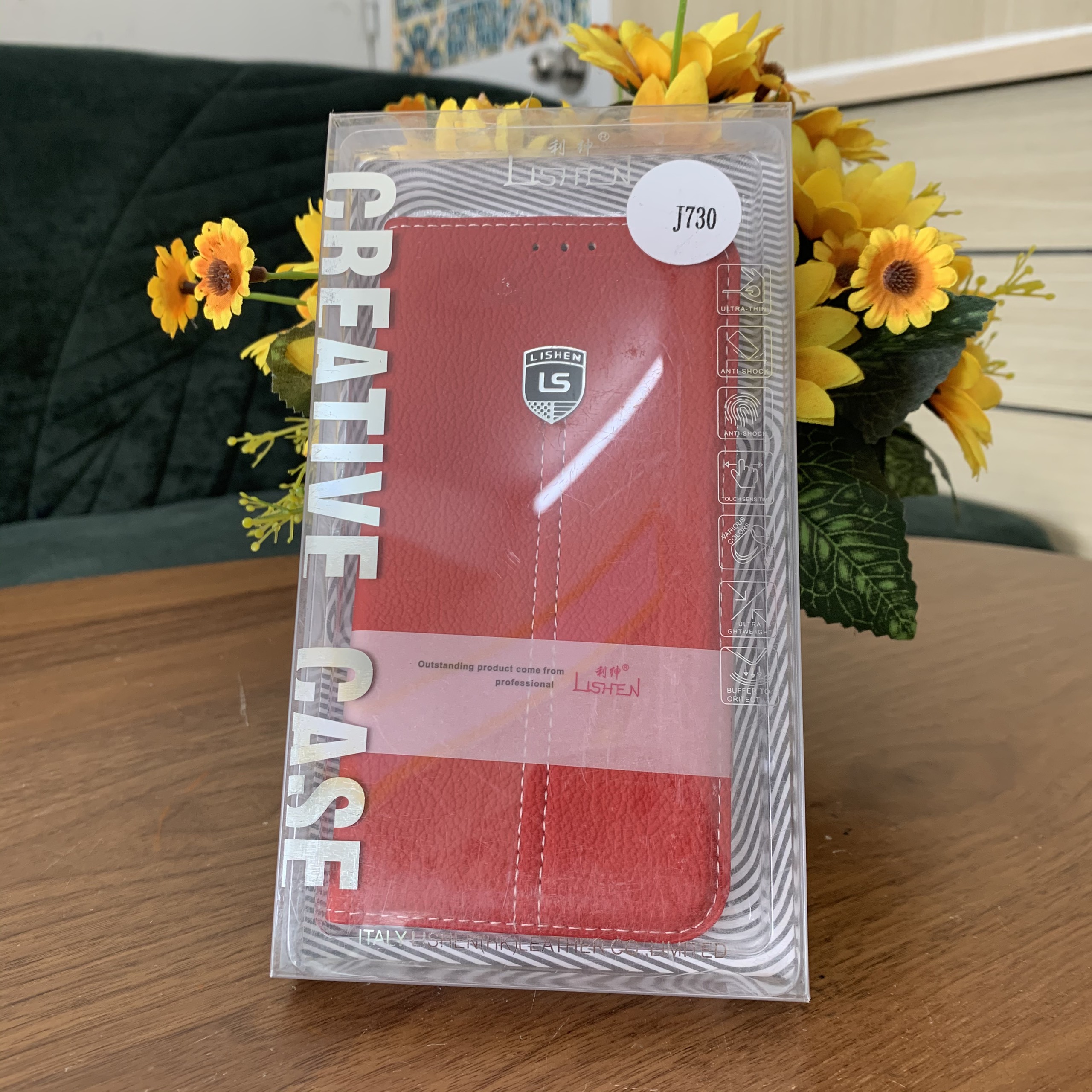 Bao da dành cho Galaxy J7 Plus thương hiệu Lishen- Hàng Chính Hãng