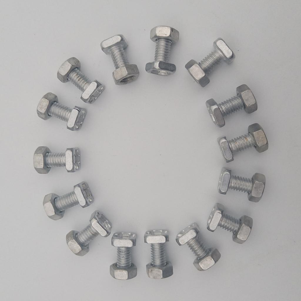15pcs Set Aluminium Alloy Square Head Greenhouse Nuts and Bolts Replacement 