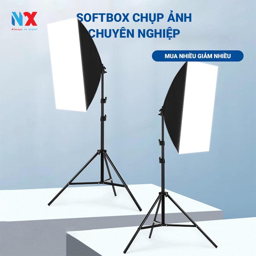 Bộ Studio Chụp Ảnh Sản Phẩm Chân Đèn 2m Kèm Softbox 50x70 cm Hỗ Trợ Tản Sáng