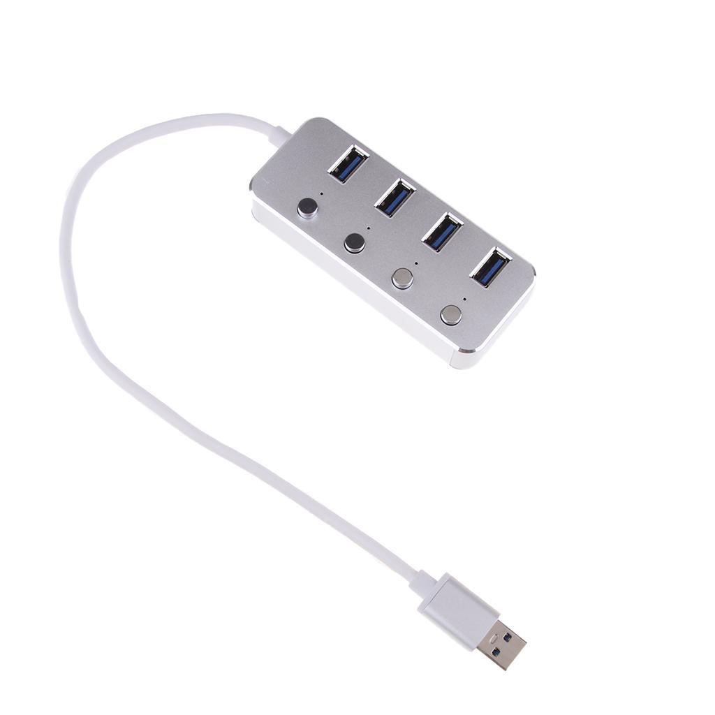 4 Ports USB 3.0 Hub Expansion Splitter Box with ON/OFF Switch