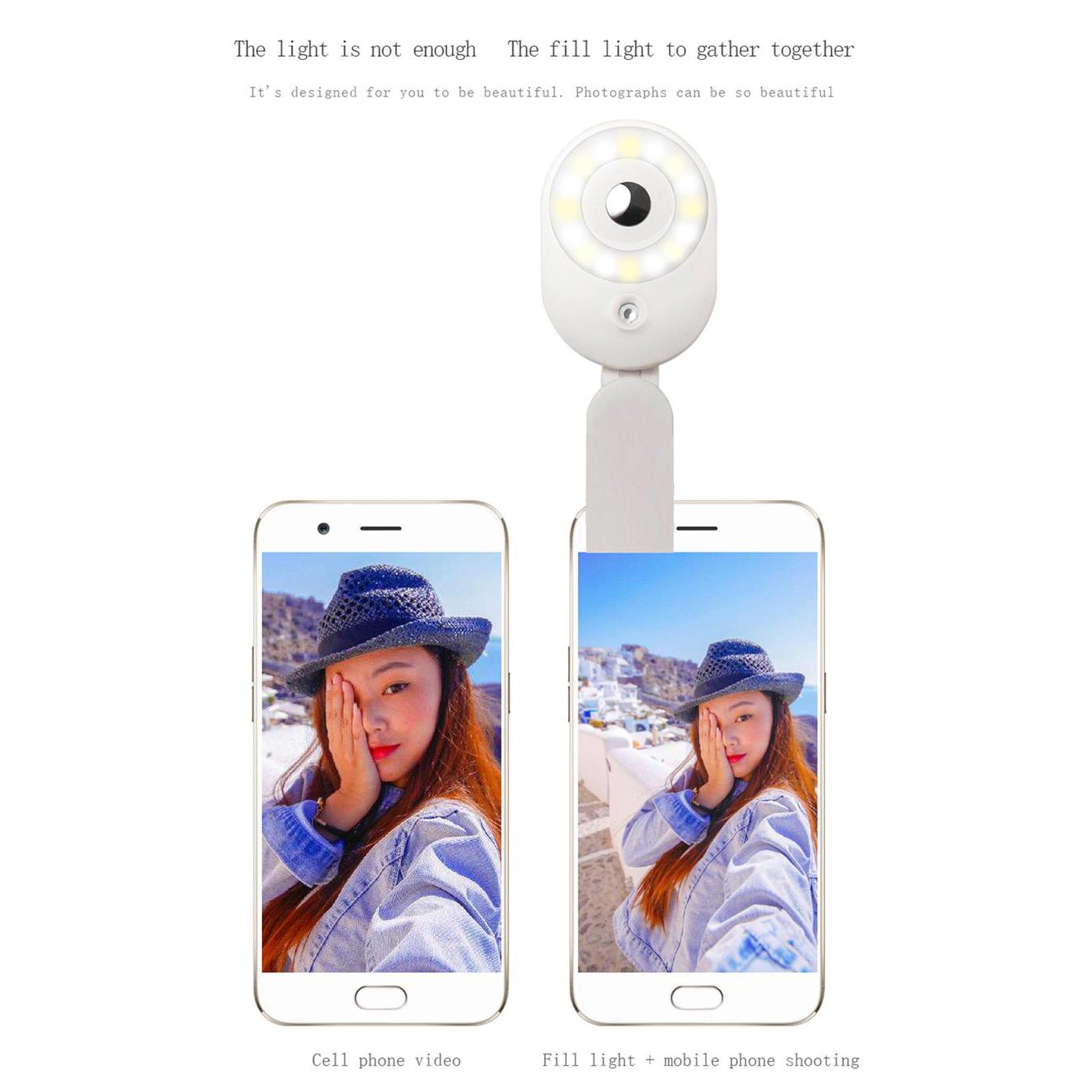 Selfie Light Ring for Phone, 4 Kinds of Brightness Selfie Light Ring, Rechargeable Portable  Mini Phone Lights for