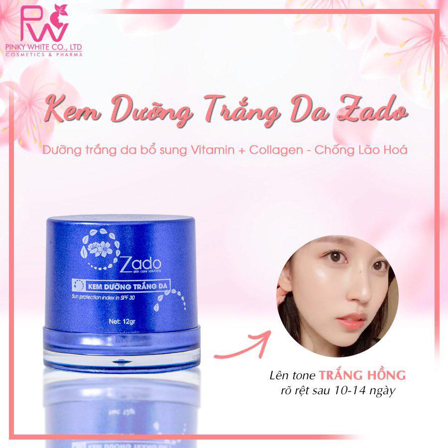 KEM DƯỠNG TRẮNG DA DƯỠNG ẨM MỀM MỊN LÀN DA ZADO CHÍNH HÃNG 12G