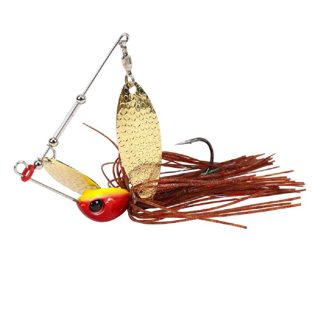 Mồi lure spinner có 2 thìa nặng 12gam, mồi cá giả câu rê cá lóc bông lóc đồng cá quả cá sộp siêu nhạyf