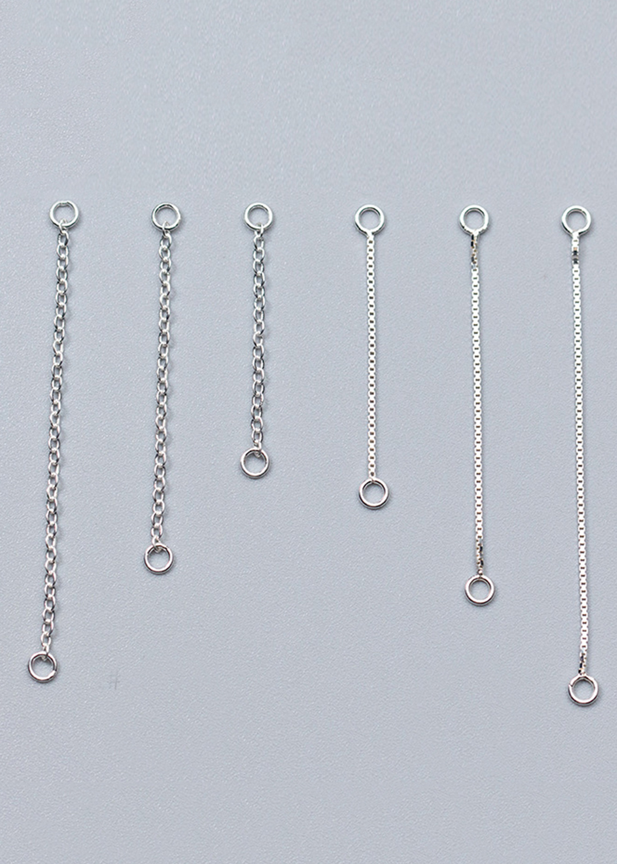 Combo 6 cái charm bạc dây xích trang trí 1 - Ngọc Quý Gemstones