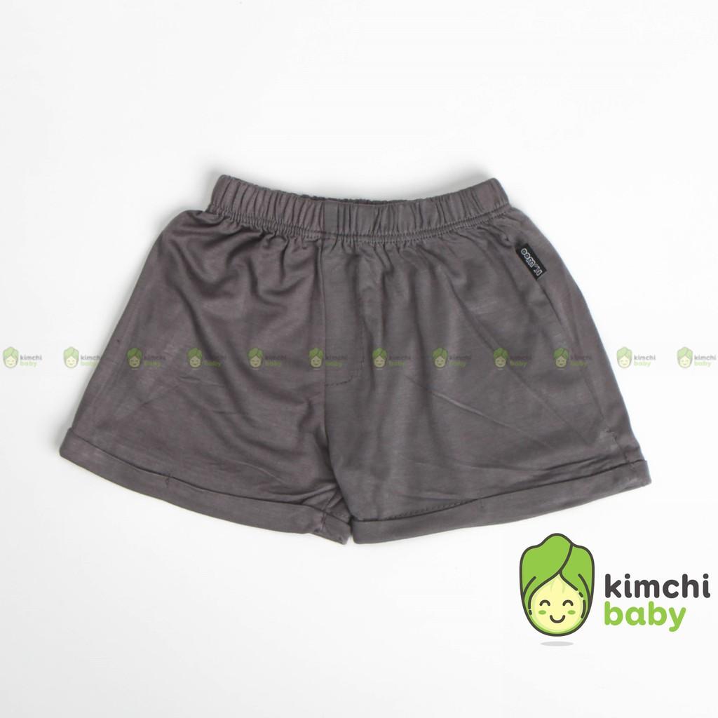 Quần short bé trai, bé gái K.WOO gập gấu vải thun lạnh, quần đùi cho bé mặc nhà mùa hè Minky Mom KWQ2102