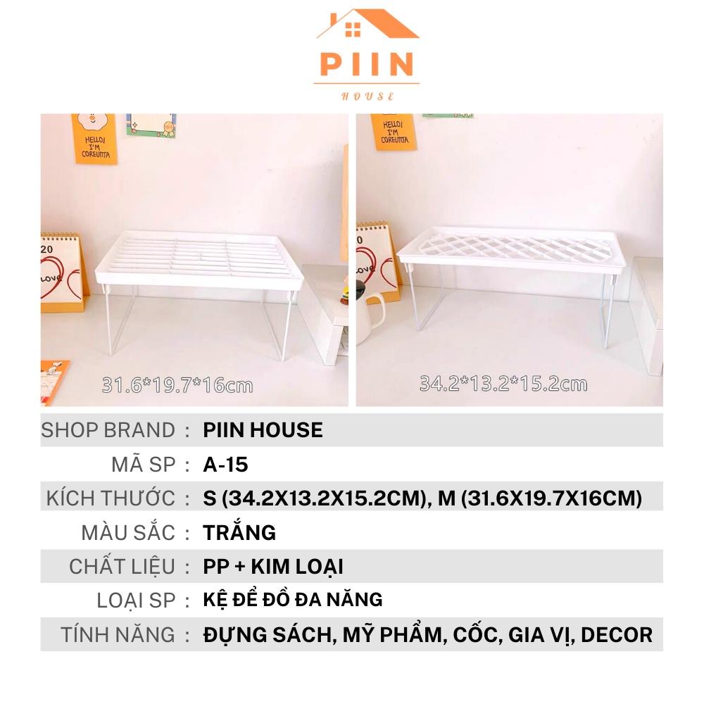 Kệ đựng đồ đa năng PIIN HOUSE có thể gấp gọn, dễ dàng vệ sinh, đặt bàn học/ phòng bếp có thể xếp thành 2 tầng