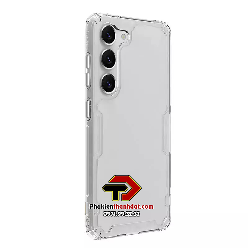 Ốp lưng trong suốt cho SamSung Galaxy S23 5G chính hãng Nillkin Nature TPU Pro Case, chống sốc tốt - Hàng chính hãng