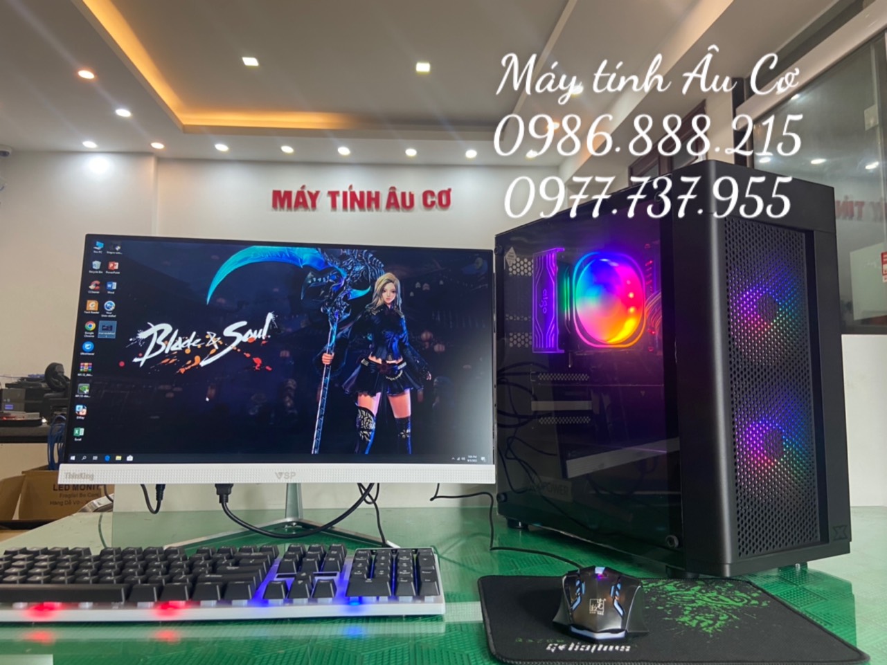 Bộ máy tính chuyên Game Màn hình 24 inch Full viền Tặng Bàn phím chuột - Liên Minh - fifa - dota - PUBG - Hàng Chính Hãng