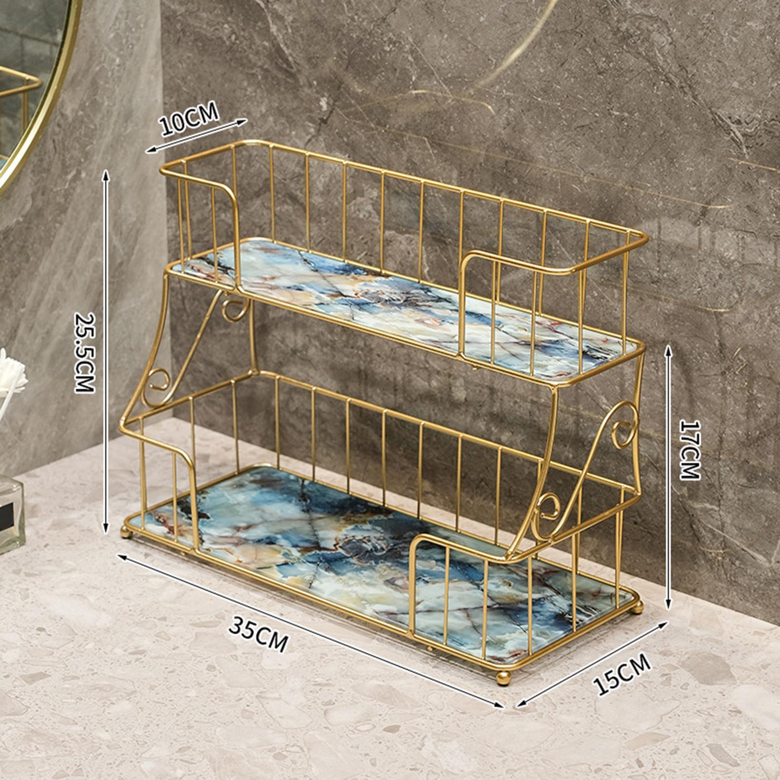 Bathroom Organizer Rack Shower Caddy Shelf Makeup Storage Rack Coutertop White