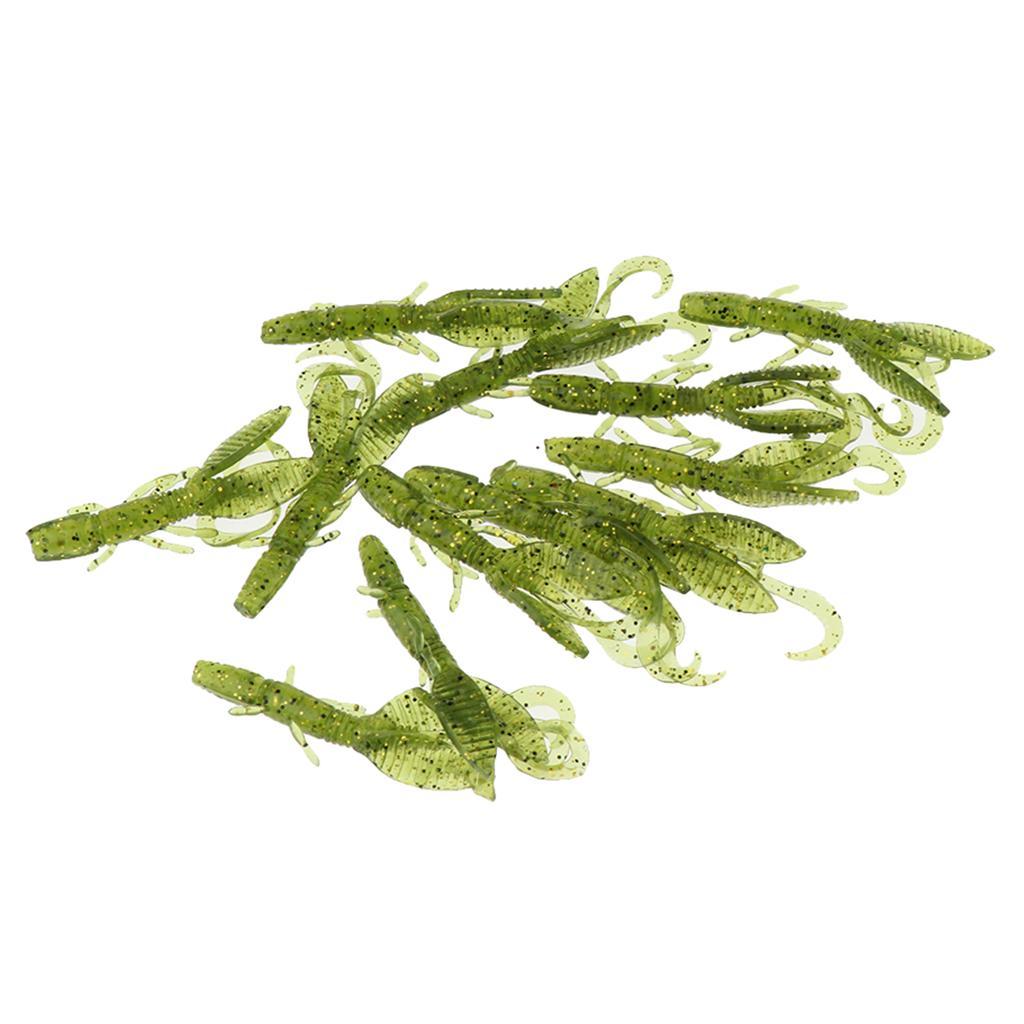 12pcs Soft Worm Lures Shrimp Artificial Fishing Baits Fast Sinking Lobster Crankbaits
