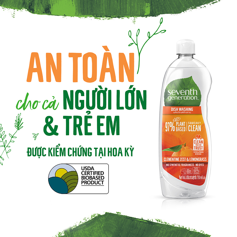 Nước Rửa Chén Seventh Generation Hương Sả Quýt