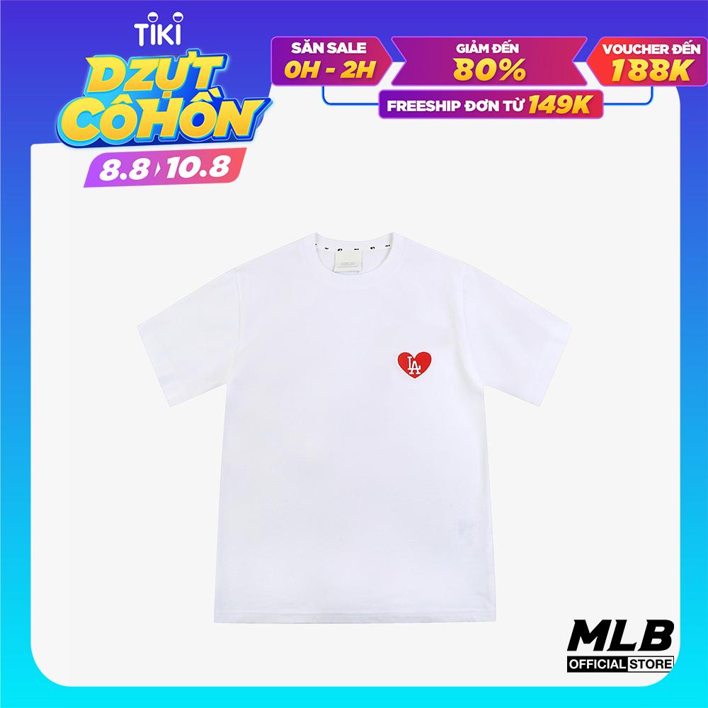 MLB - Áo thun lồng ghép họa tiết trái tim Heart New York