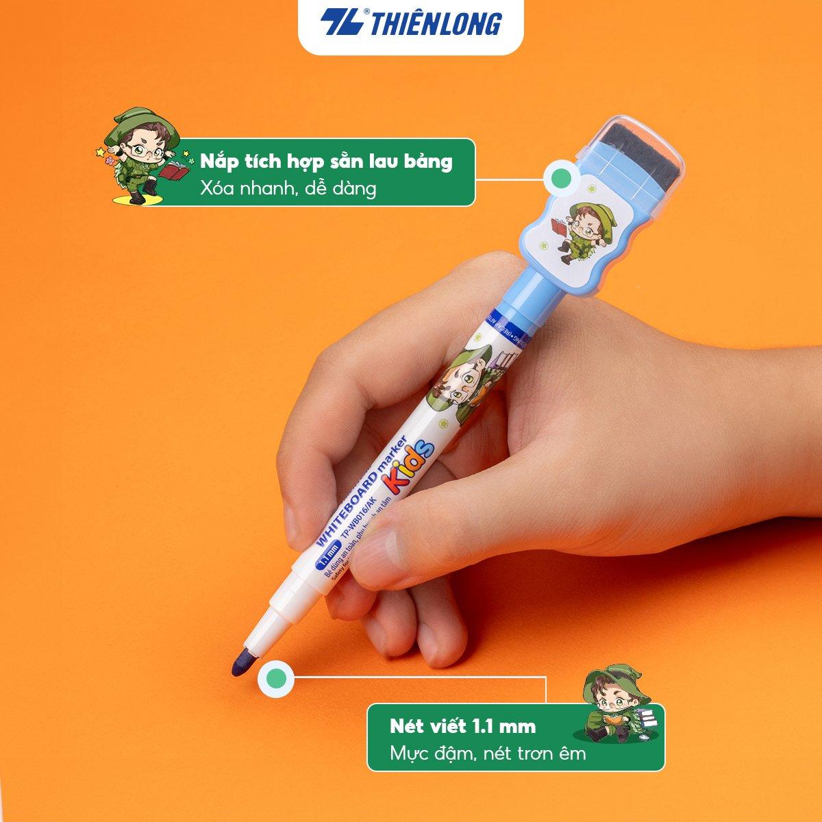 Bút lông bảng - Whiteboard Marker for Kids Thiên Long TP-WB016/AK - Nét viết 1.1mm Không Xylene - Nhân vật Akooland thế giới học cụ thần kỳ