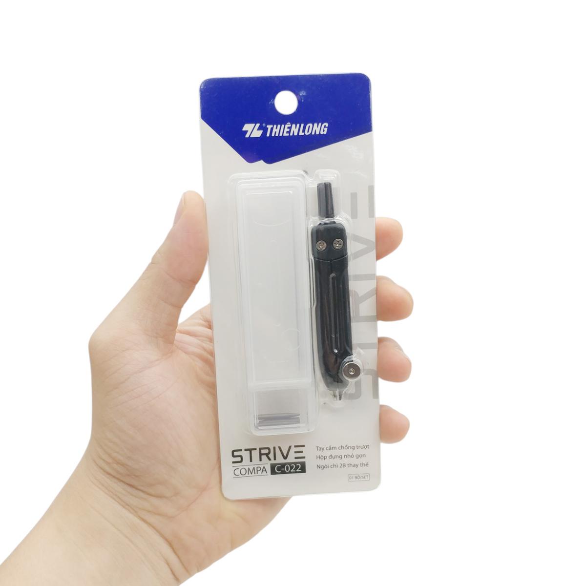 Compa Strive - Thiên Long C-022 - Màu Đen