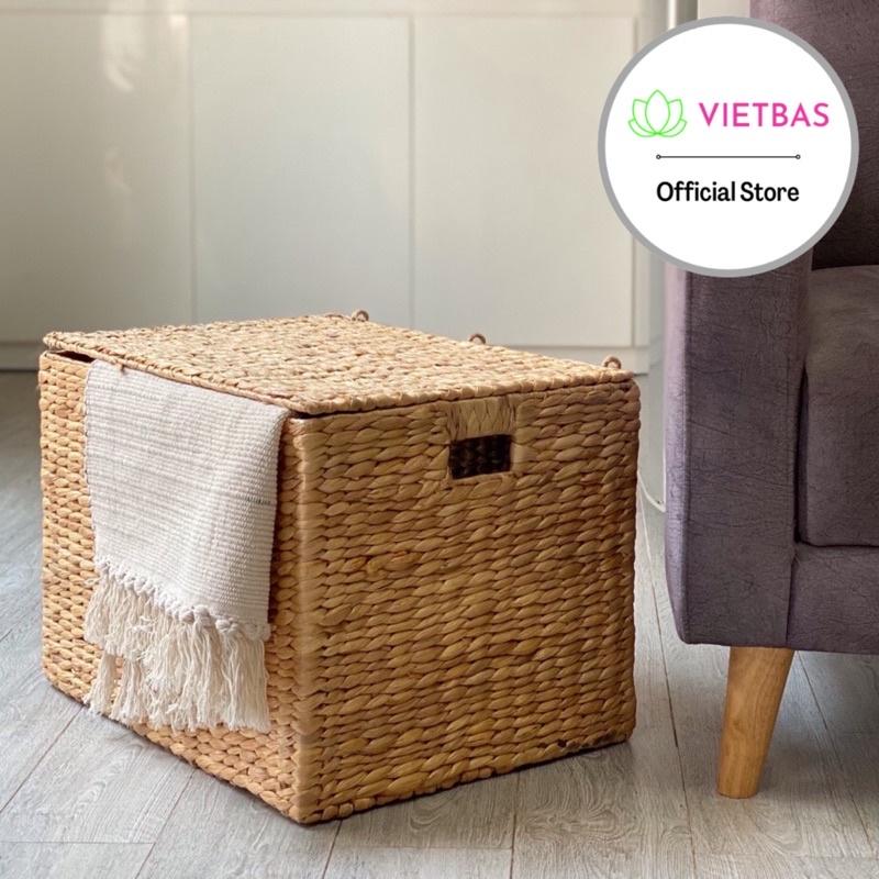 Hộp lục bình đựng đồ có nắp đậy VIETBAS hình chữ nhật LBK_007