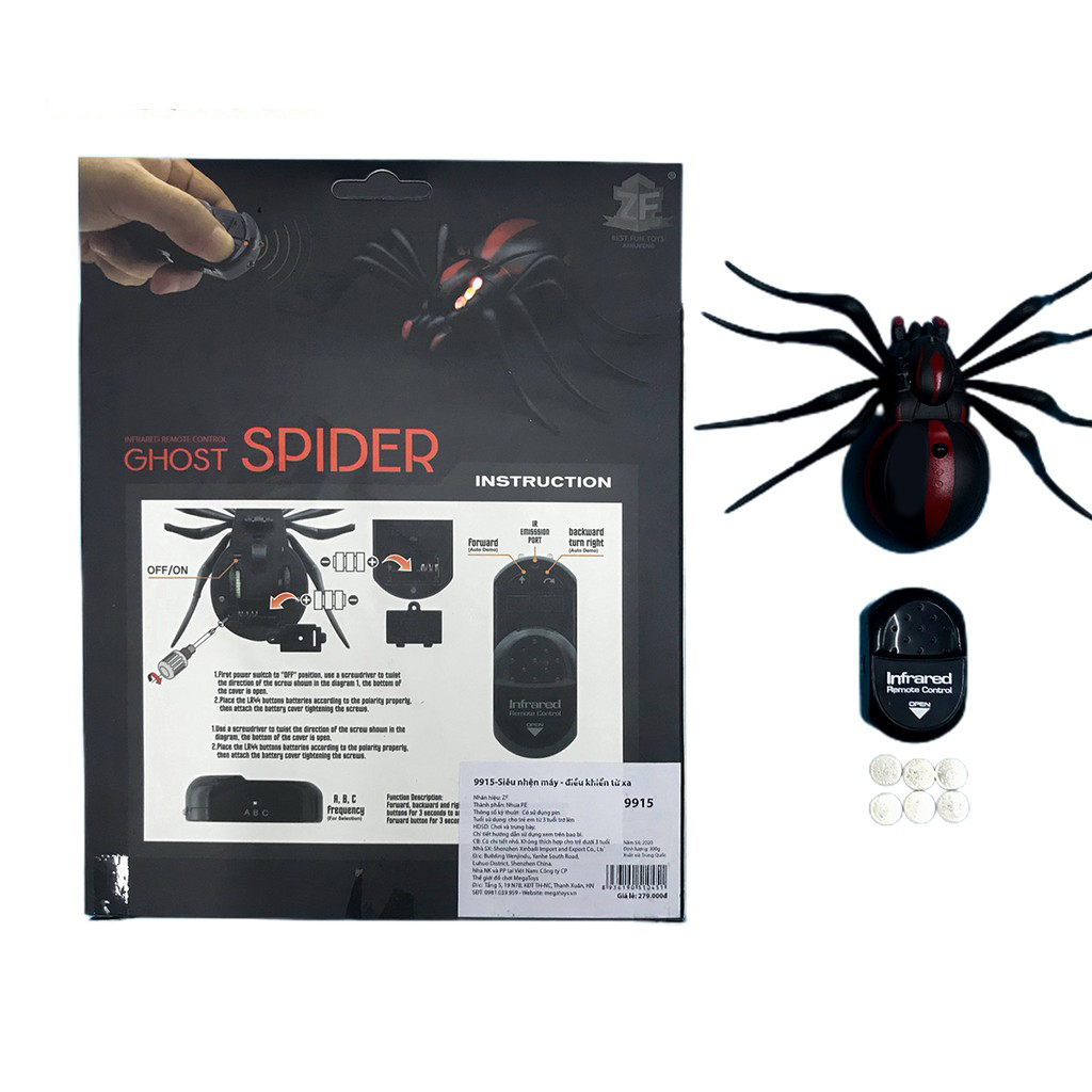 Nhện Điều Khiển Từ Xa - Siêu Nhện Máy ZF - Đồ chơi điều khiển từ xa Ghost Spider di chuyển linh hoạt và rất nhanh nhẹn giống hệt với nhện thật -