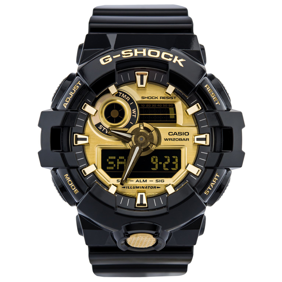 Đồng hồ nam dây nhựa Casio G-Shock chính hãng GA-710GB-1ADR (53mm)