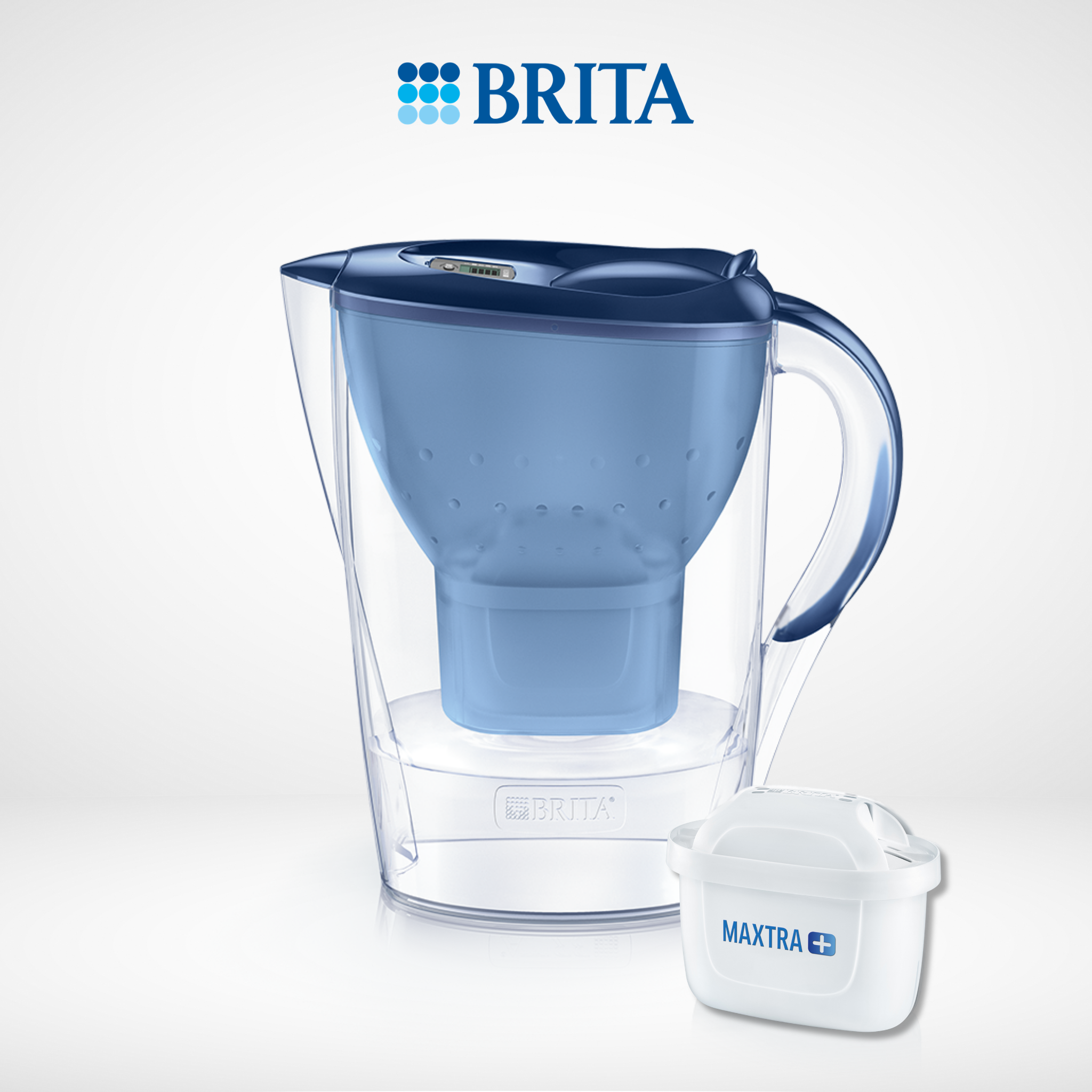 Bình lọc nước BRITA Marella Cool Blue 2.4L (có sẵn 1 lõi lọc Maxtra Plus 100L)