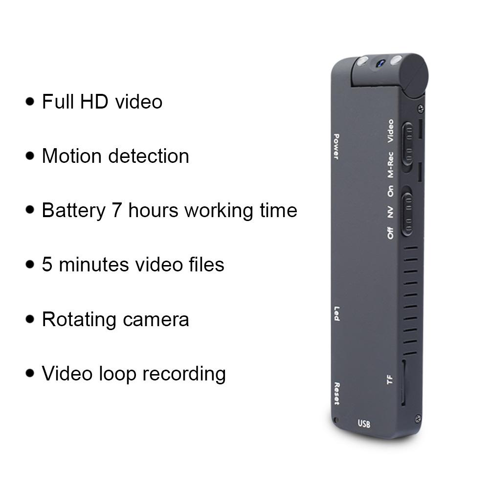 MD14 Phát hiện chuyển động 1080p Lens có thể quay HD Light Action Camera Video Video Ghi máy quay vòng quay