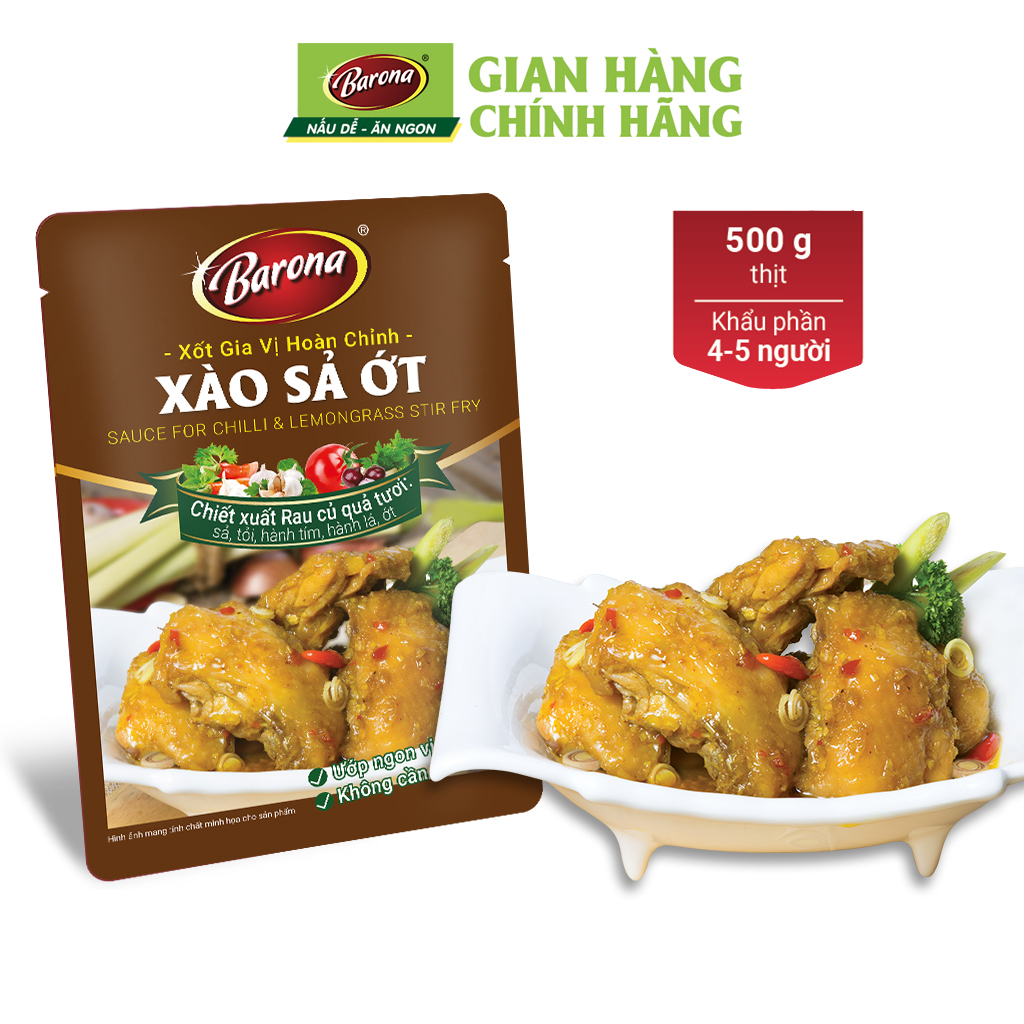 Xốt Gia Vị Hoàn Chỉnh Barona - Xào Sả Ớt 80g