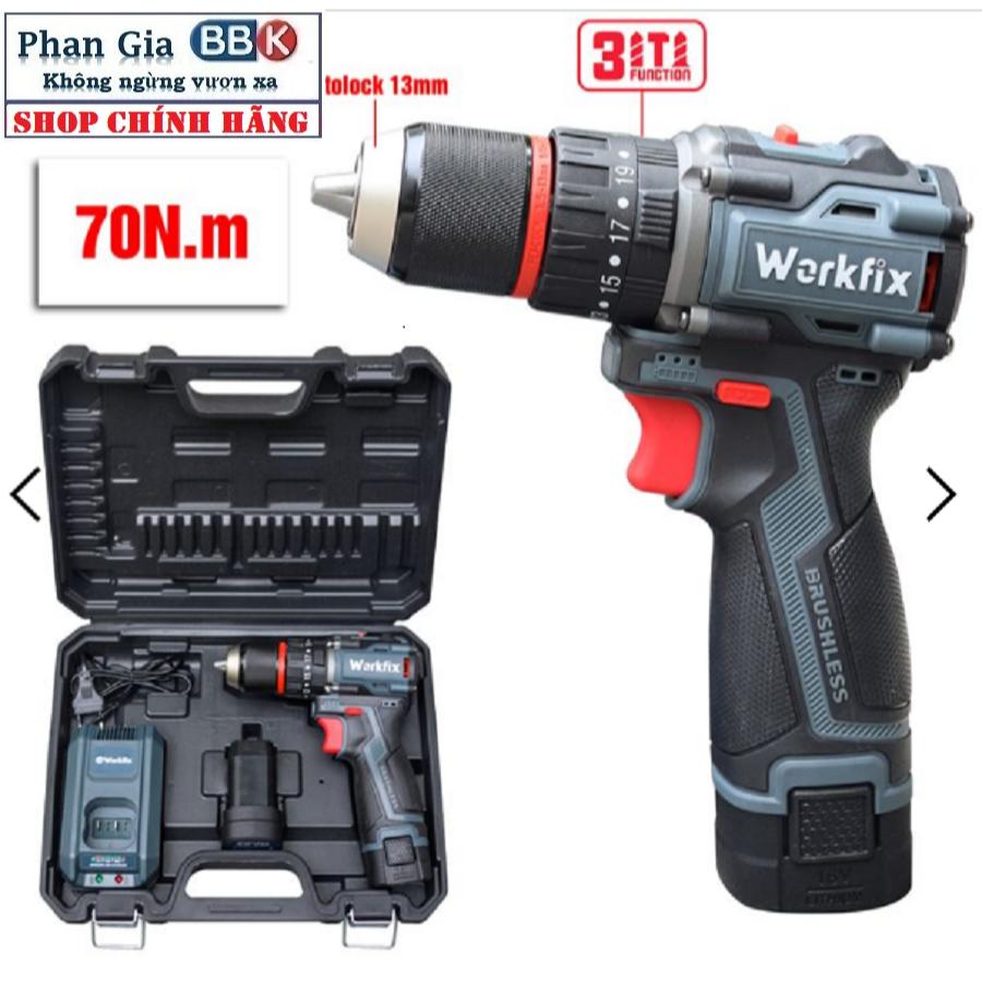 Máy khoan pin WORKFIX 16.8-Pin 4 cell-3 chức năng- Đầu kẹp 13mm- Sản phẩm bảo hành chính hãƞg