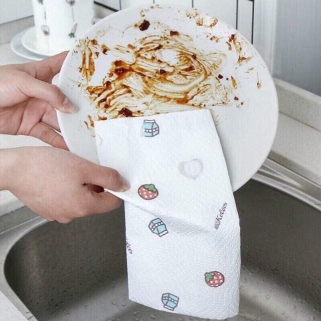 Cuộn giấy lau nhà bếp đa năng màu trắng 100% Rayon có thể giặt được