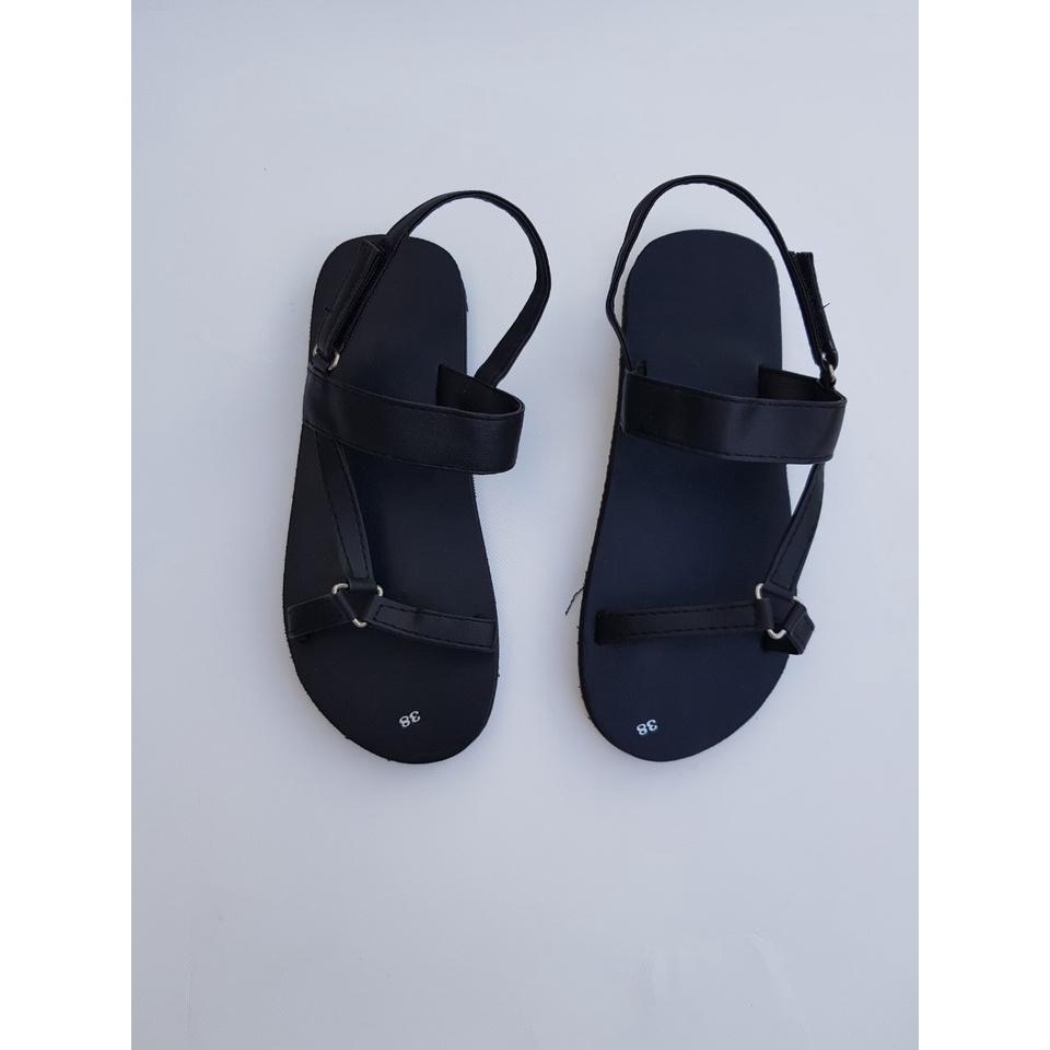 Xăng đan nữ đế đen quai đen size từ 35 nữ đến 42 nữ