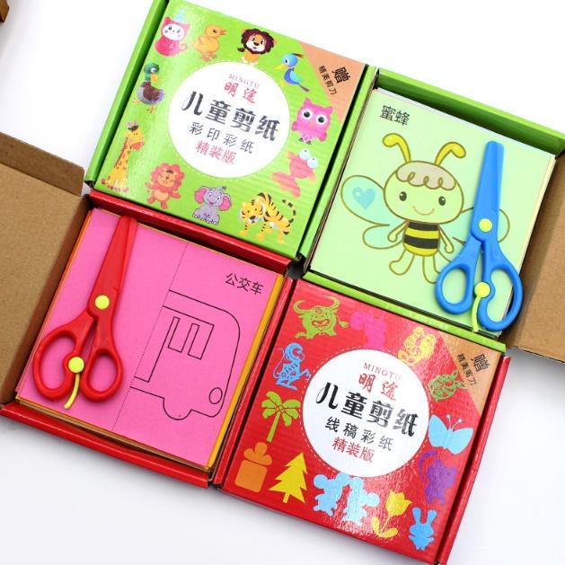Bộ cắt giấy thủ công - Luyện cho bé sự khéo tay và sáng tạo có kèm kéo an toàn