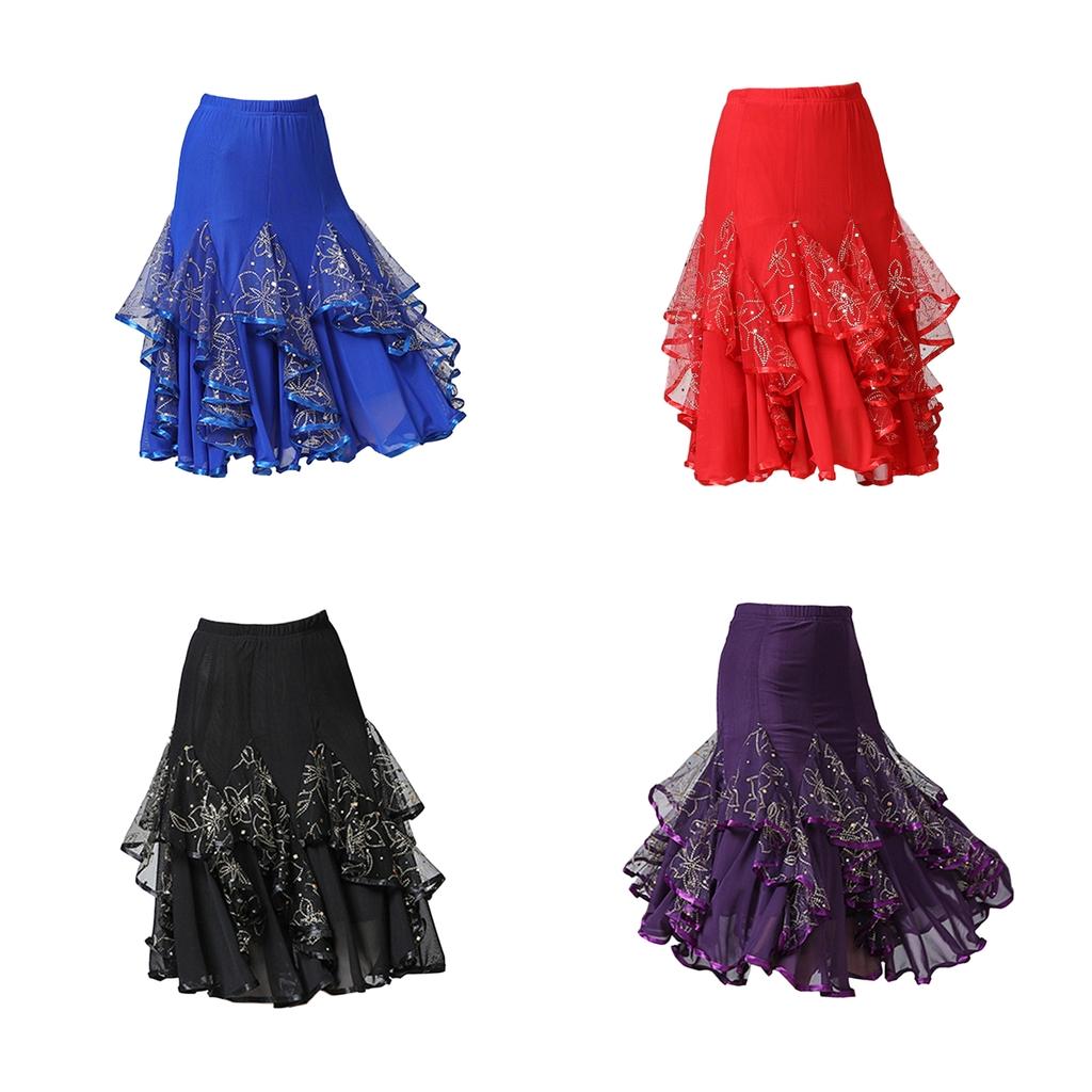 Women Ballroom Latin Tango Dance Skirt Sequin Dress Dance Skirt Hip Skirt Plate Skirt Latin Dress Costume