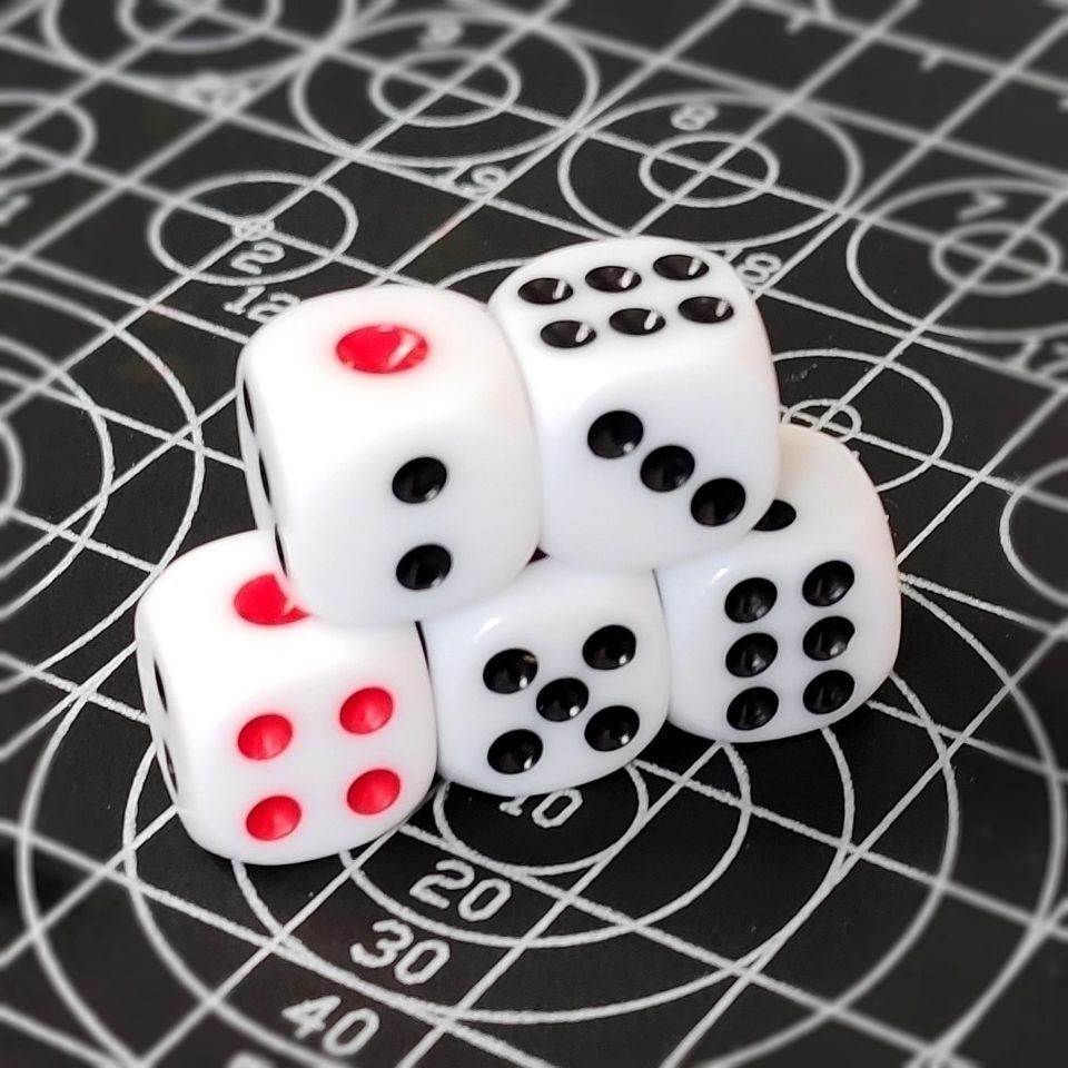 Combo 2 Viên Xí Ngầu Xương Nhựa Acrylic Cao Cấp Chất Lượng Cao Cỡ 12 Ly (12Mm)