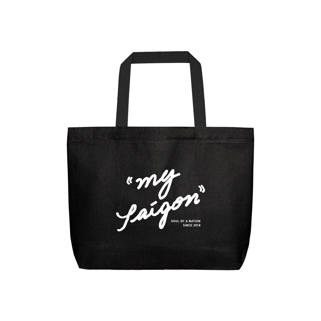 Túi Tote Vải Canvas Cao Cấp - Size lớn, Dây đeo không nhăn, Có khóa kéo, Ngăn phụ bên trong - My Saigon Ver 2