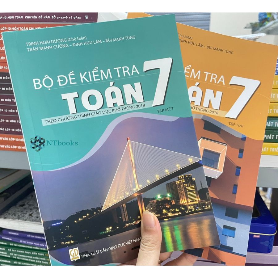 Combo 2 cuốn sách Bộ đề kiểm tra Toán 7 Tập 1 + Tập 2