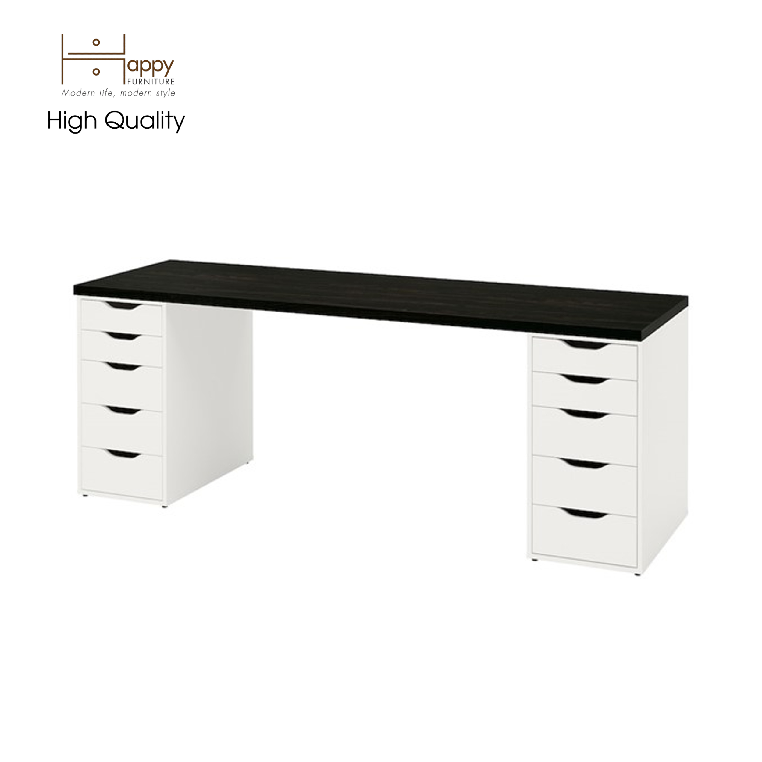 [Happy Home Furniture] LIDA, Bàn làm việc - 2 bên ngăn tủ, BAN_028, BAN_024