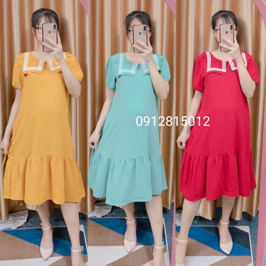 váy bầu thiết kế công sở đẹp xinh yêu-đầm bầu đẹp-free size 43-70kg