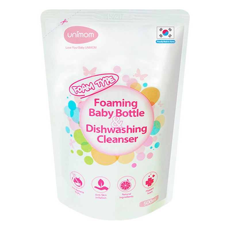 COMBO Nước rửa bình Unimom 500ml UM871197 / UM871173 - TẶNG 1 bé gấu cute