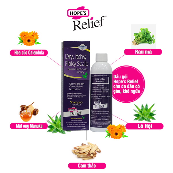 Dầu gội Hope’s Relief Dry, Itchy, Flaky Scalp cho da đầu có gàu, khô ngứa (200ml)