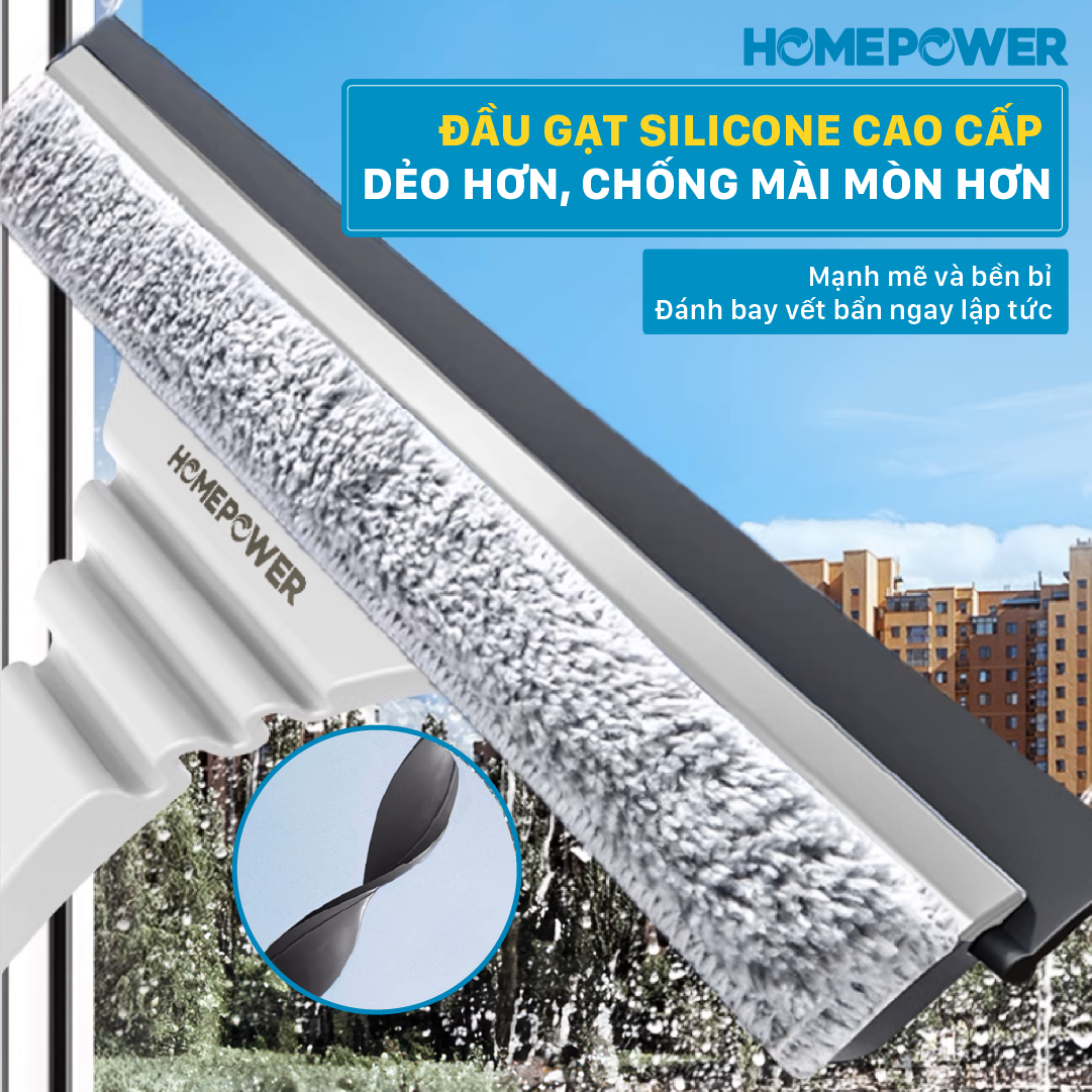 Cây Lau Kính Gạt Nước Homepower HK-01, Cây Gạt Kính Thông Minh Đầu Lau Đàn Hồi