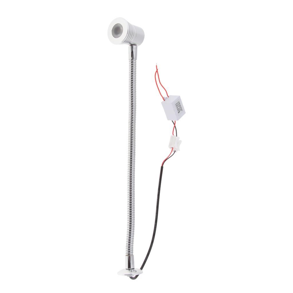 12V 2W Boat LED Reading Lights Gooseneck Interior Desk Lamp