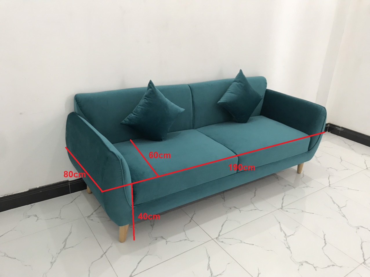 Bộ ghế sofa băng BV xanh lá vải nhung nhiều kích cỡ