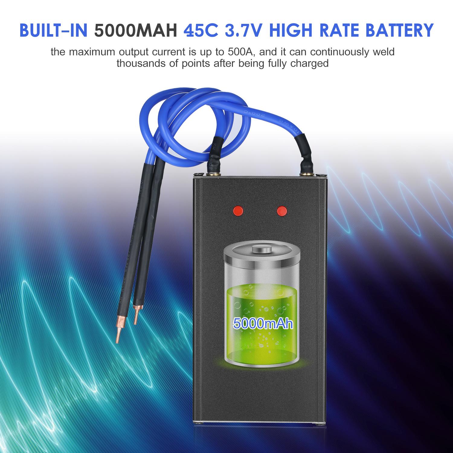 Portable Pulse Spot Welder Rechargeable Mini Spot Welding Machine with 2 Welder Pen Household DIY 18650/21700/32650