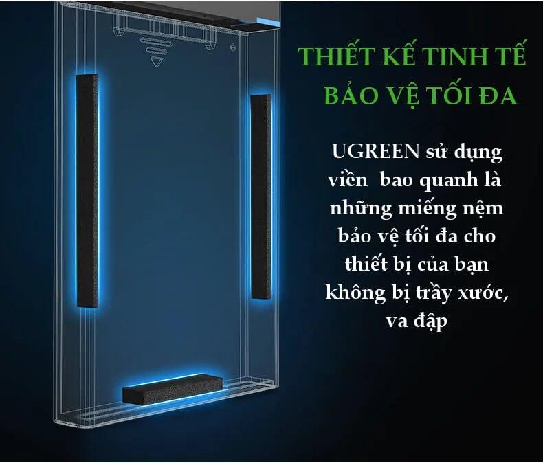 Ugreen UG30848US221TK 30CM dây tích hợp màu Đen Hộp đựng ổ cứng 2.5inch chuẩn SATA - HÀNG CHÍNH HÃNG