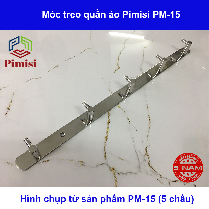 Móc treo quần áo dán tường inox 304 phụ kiện nhà tắm Pimisi - kèm keo dán siêu chắc | Hàng chính hãng